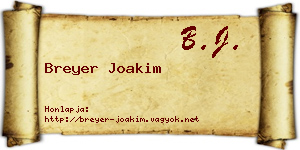 Breyer Joakim névjegykártya